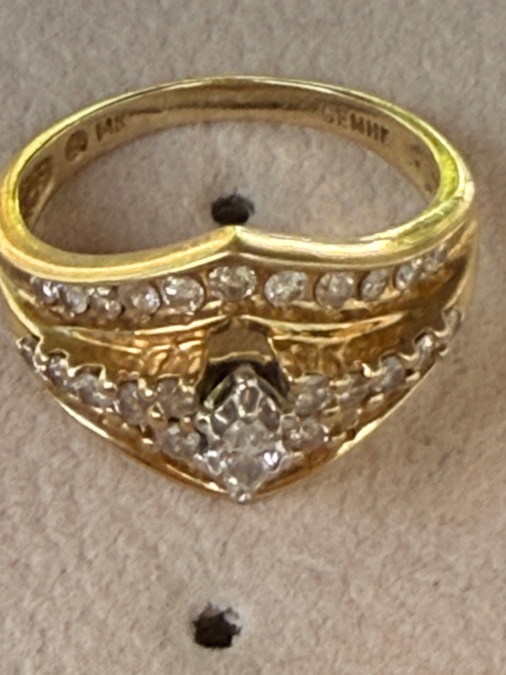 Rare VINTAGE 14K Gold Natural Diamond 1.15 ctw (approx) Sz8 - Picture 8 of 17